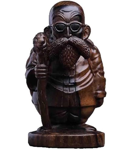 Amazon.co.jp: 木彫り 置物 木製 彫刻 【亀仙人】天然木材 フィギュア